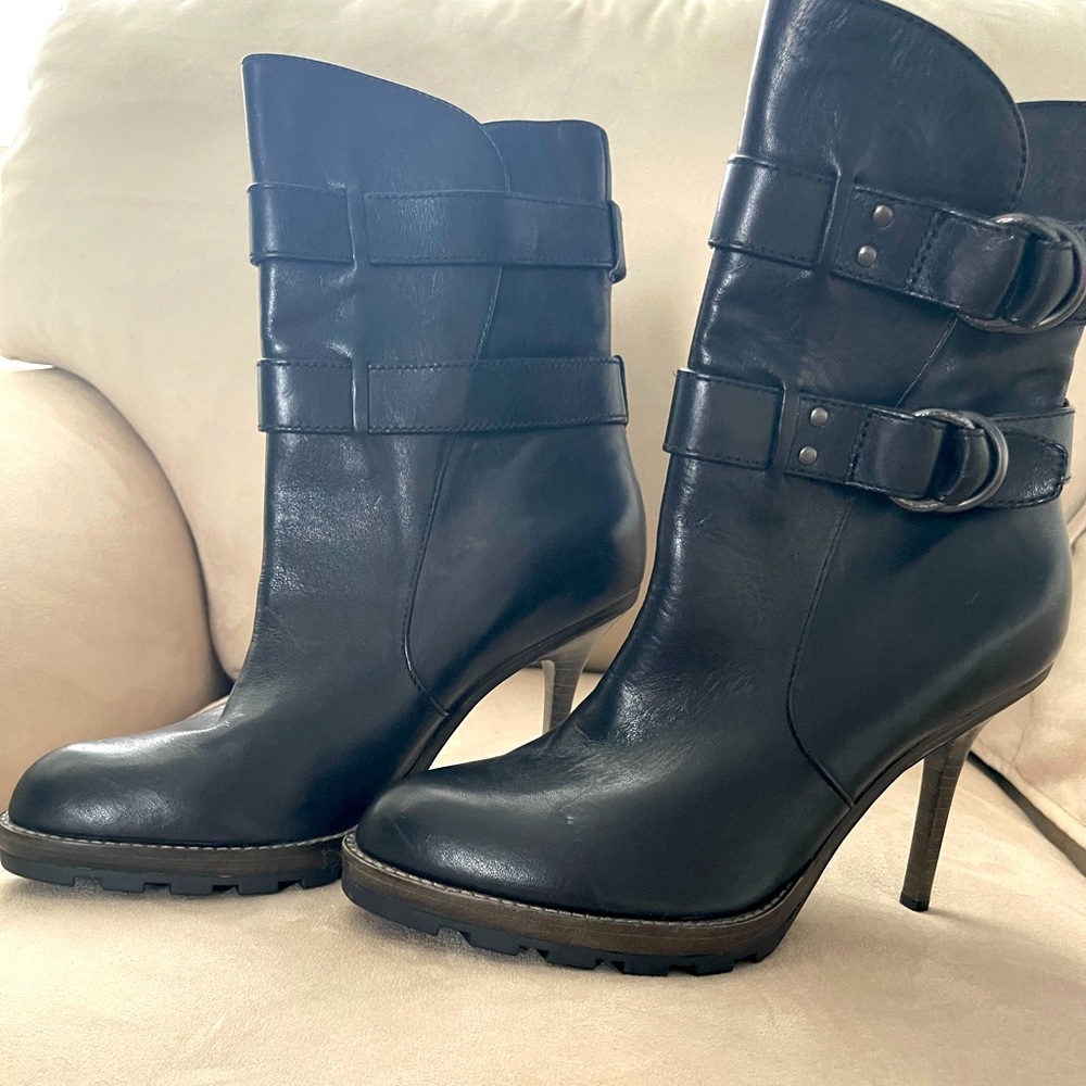 Coach black leather boot